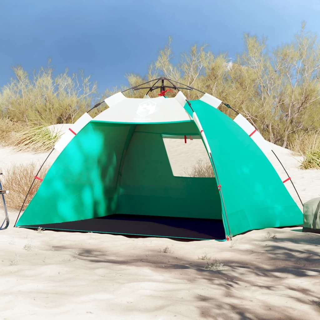 vidaXL Strandmuschel NA Strandmuschel Strandzelt Sonnenschut 2 Personen Seegrün Quick Relea