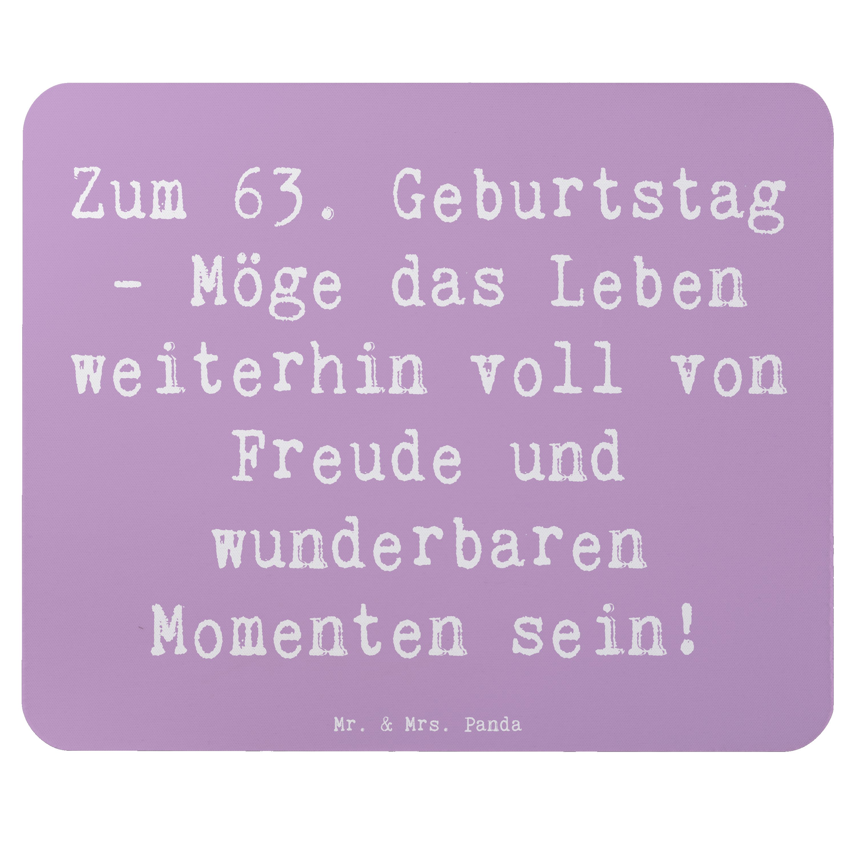 Mauspad Spruch 63. Geburtstag Freude - Lavendeltraum - Geschenk, Freude und w