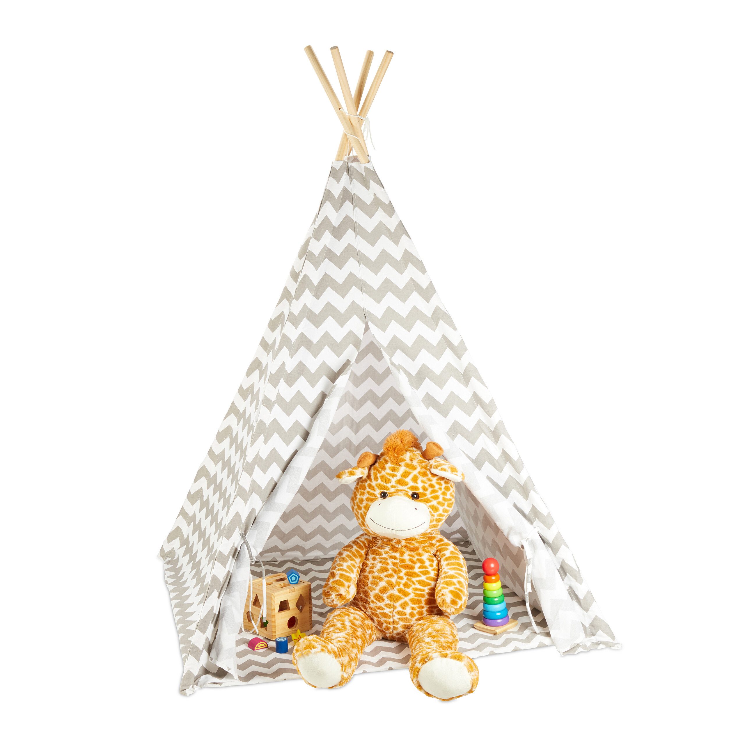 relaxdays Spielzelt Tipi Zelt Kinder (1-tlg)