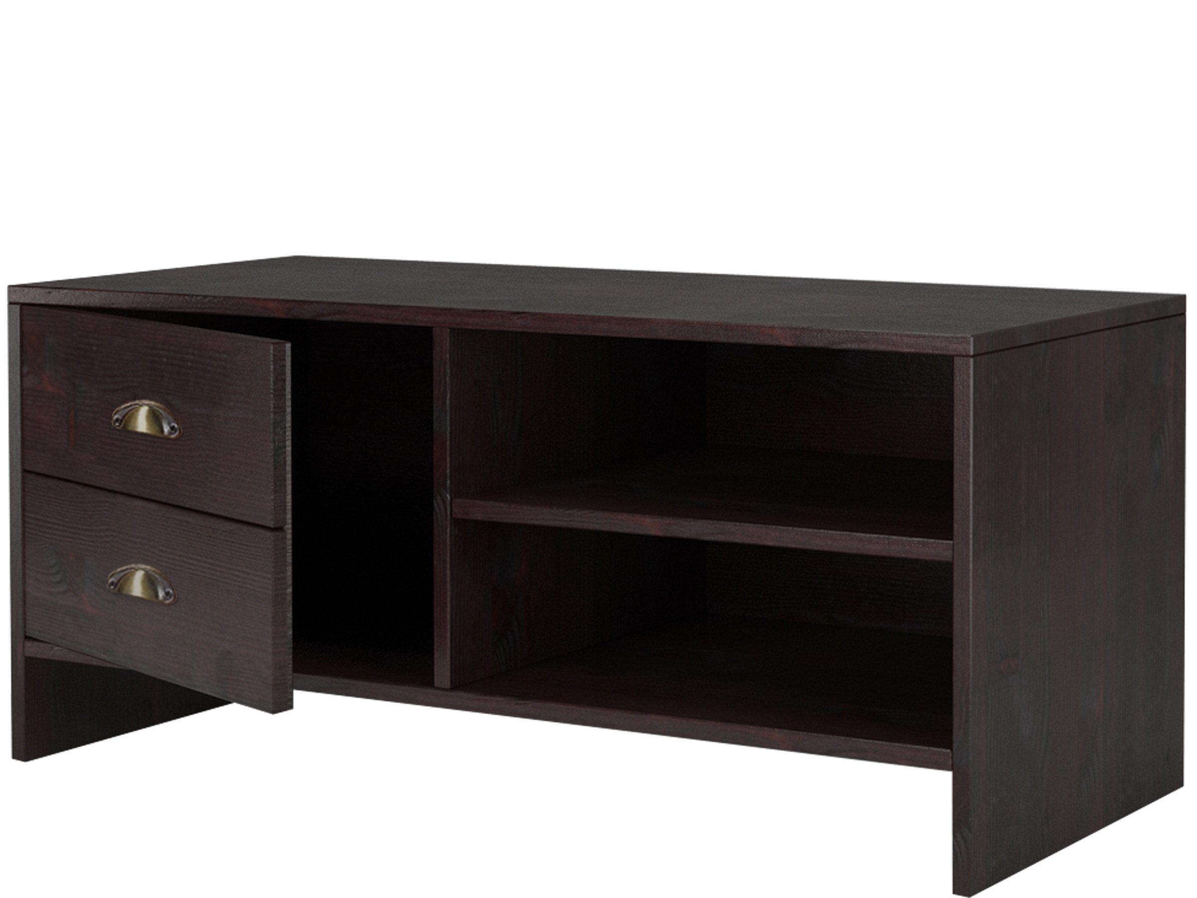 loft24 Schuhbank Carmen, Flurschrank, Kiefer, Landhausstil, Bank mit 1 Tür, 2 offene Fächer