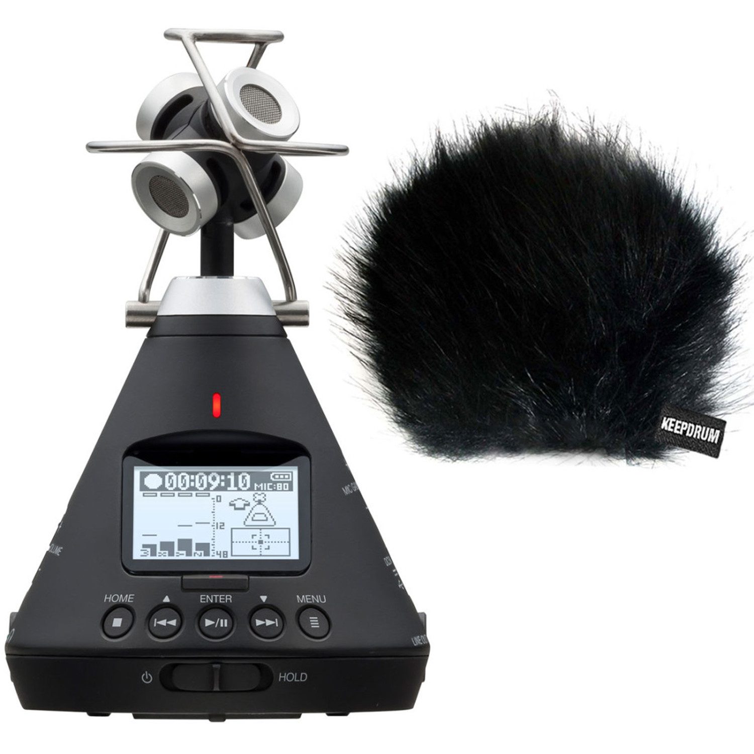 Zoom Audio Zoom H3-VR 360° Audio-Recorder mit Fell-Windschutz Digitales Aufnahmegerät (mit Windschutz)
