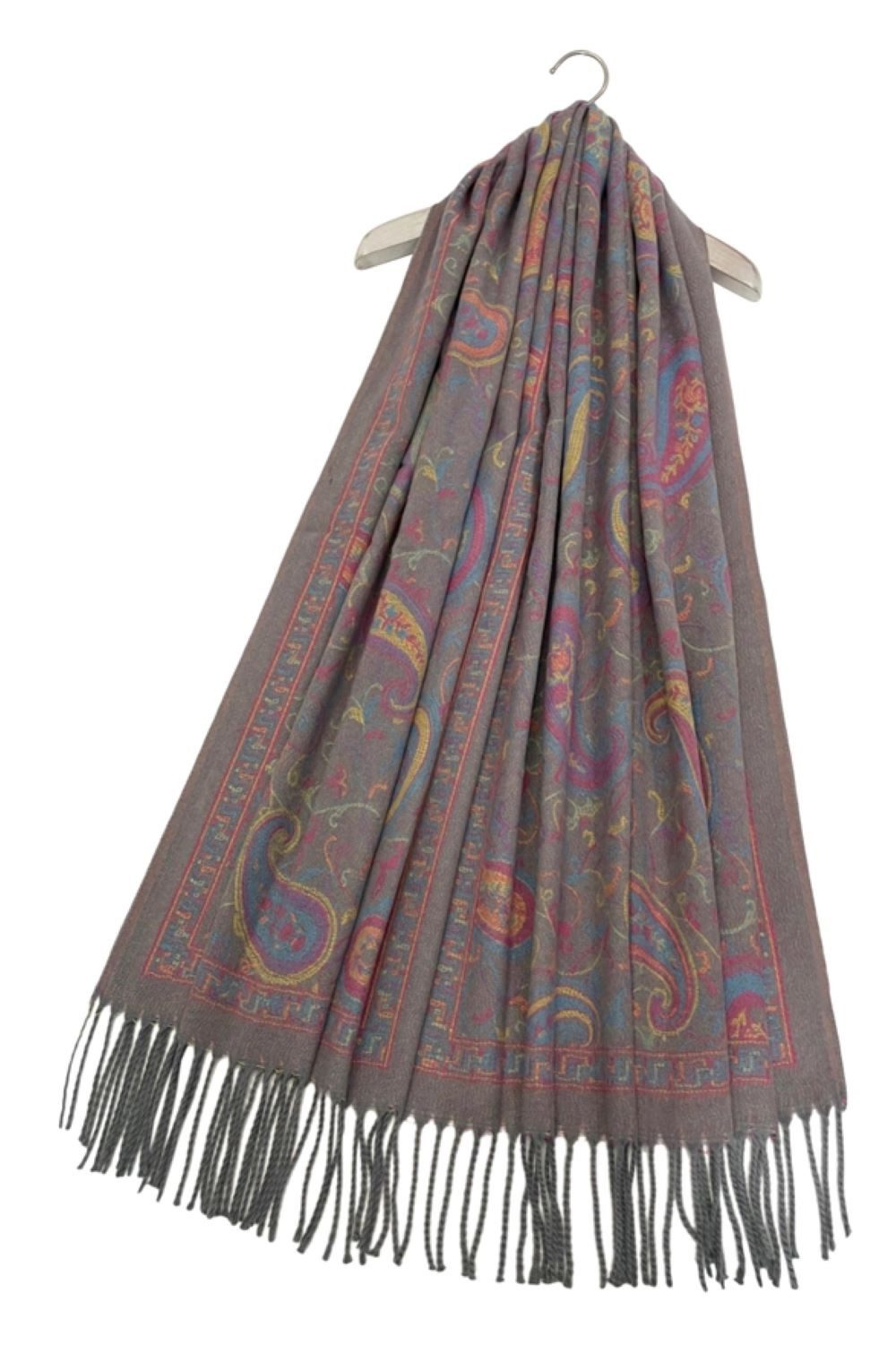 Fashion Scarf World Modeschal Eleganter Winter-Schal mit feinem Paisley-Gewebe und Fransenabschluss, Für Sie und Ihn – ein stilvolles Unisex-Accessoire für jeden Anlass