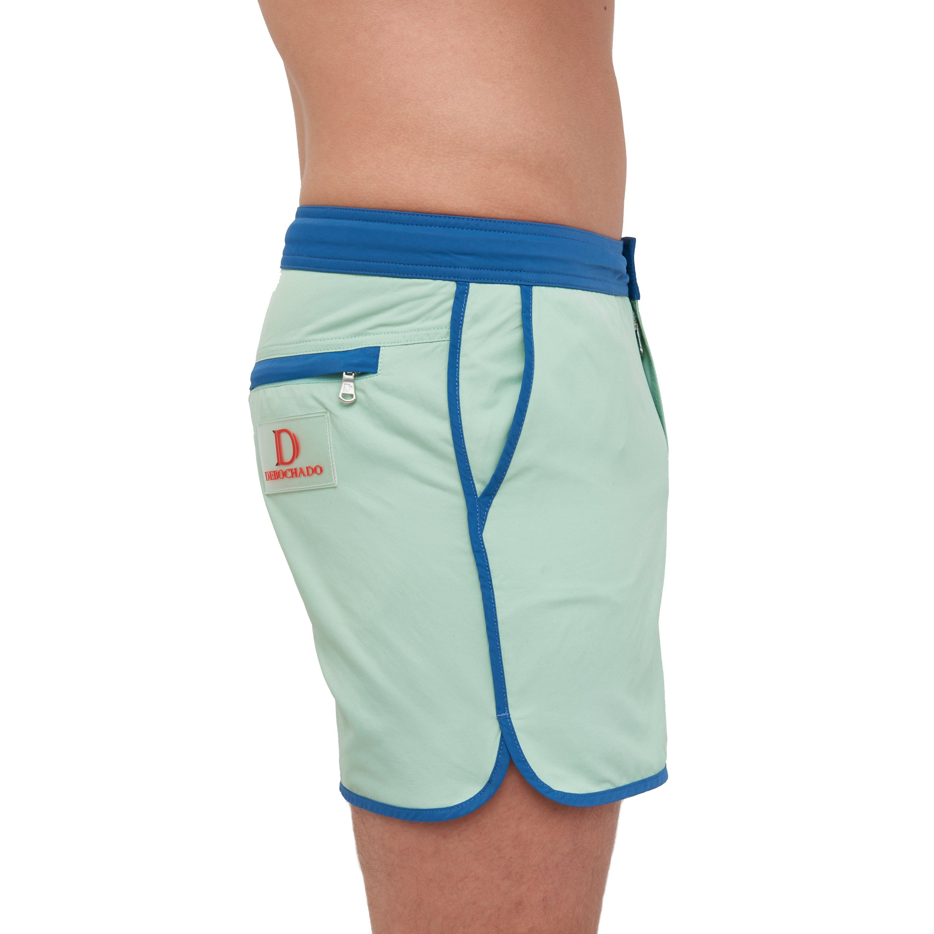 Badehose farblich abgesetzter Mintgrün Bund und Alvor (9-St) basic DEBOCHADO Umrandung