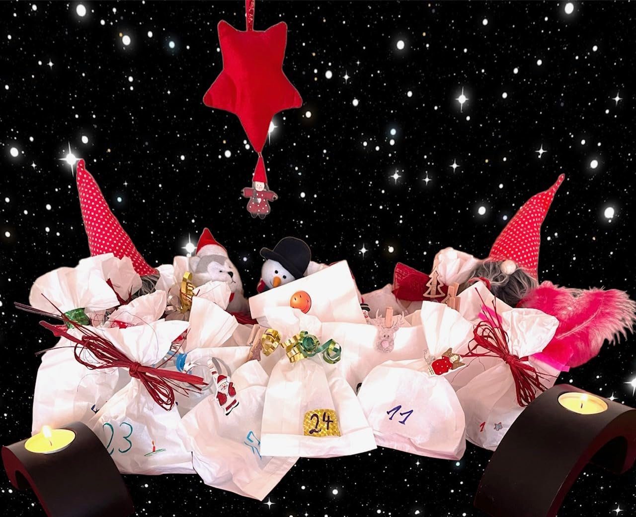 tradiero Adventskalender DIY - 24 exklusive Spa- und Pflegeprodukte mit 25 Standbeuteln