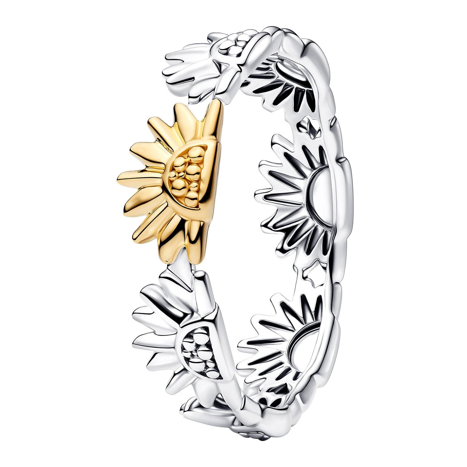 Pandora Silberring DamenZweifarbig Sonnenblume