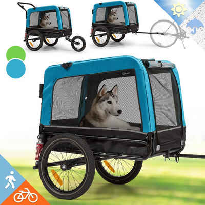KLARFIT Fahrradkinderanhänger Husky Vario 2-in-1 Hundeanhänger, Hund Fahrradanhänger Hundewagen Anhänger Fahrrad Hundefahrradanhänger