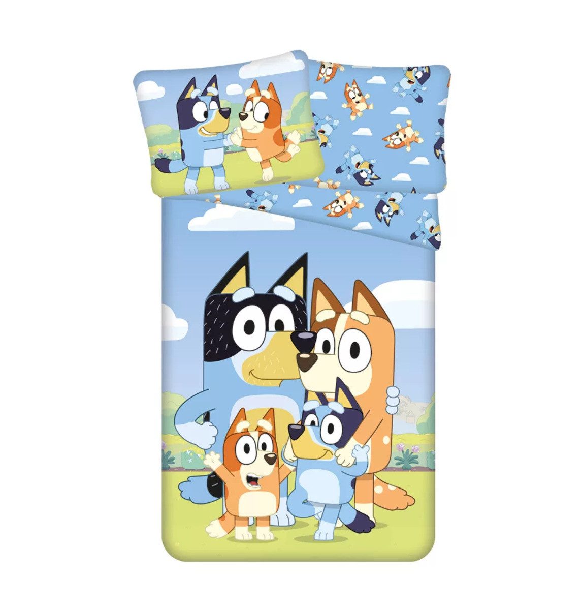 Bluey Kinderbettwäsche Bluey Bettwäsche 140x200cm Happy Family Set günstig online kaufen