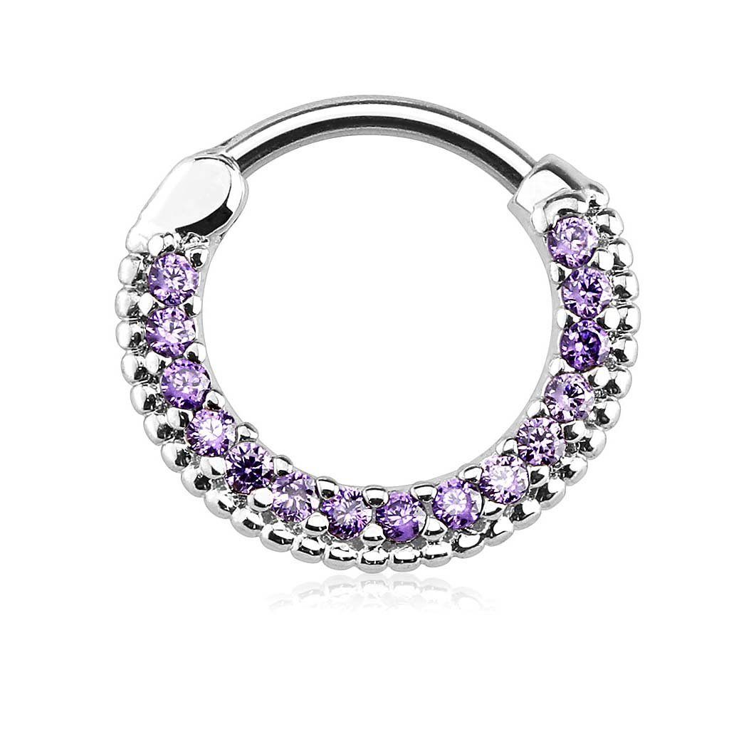 Nasenpiercing Piercing Ring Schild Clicker mit Glitzer Stein