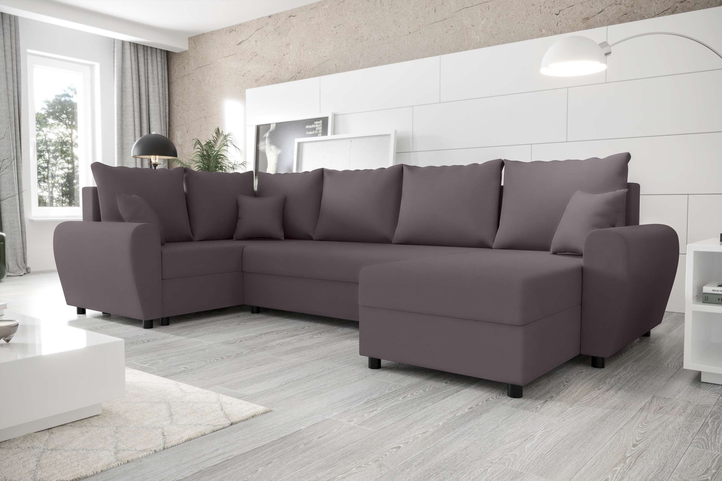 Stylefy Wohnlandschaft Design mit Sofa, Bettfunktion, Eckcouch, Haven, U-Form, Bettkasten, mit Modern Sitzkomfort