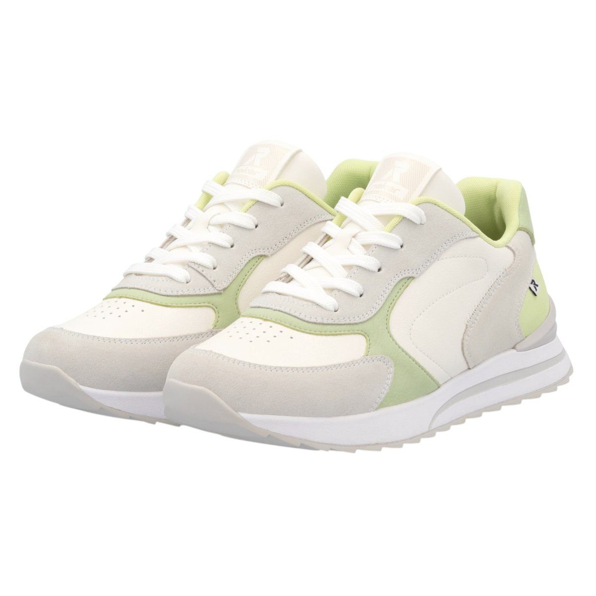 Rieker (Glattleder) W2400 weiss/grau/grün Damen Sneaker günstig online kaufen
