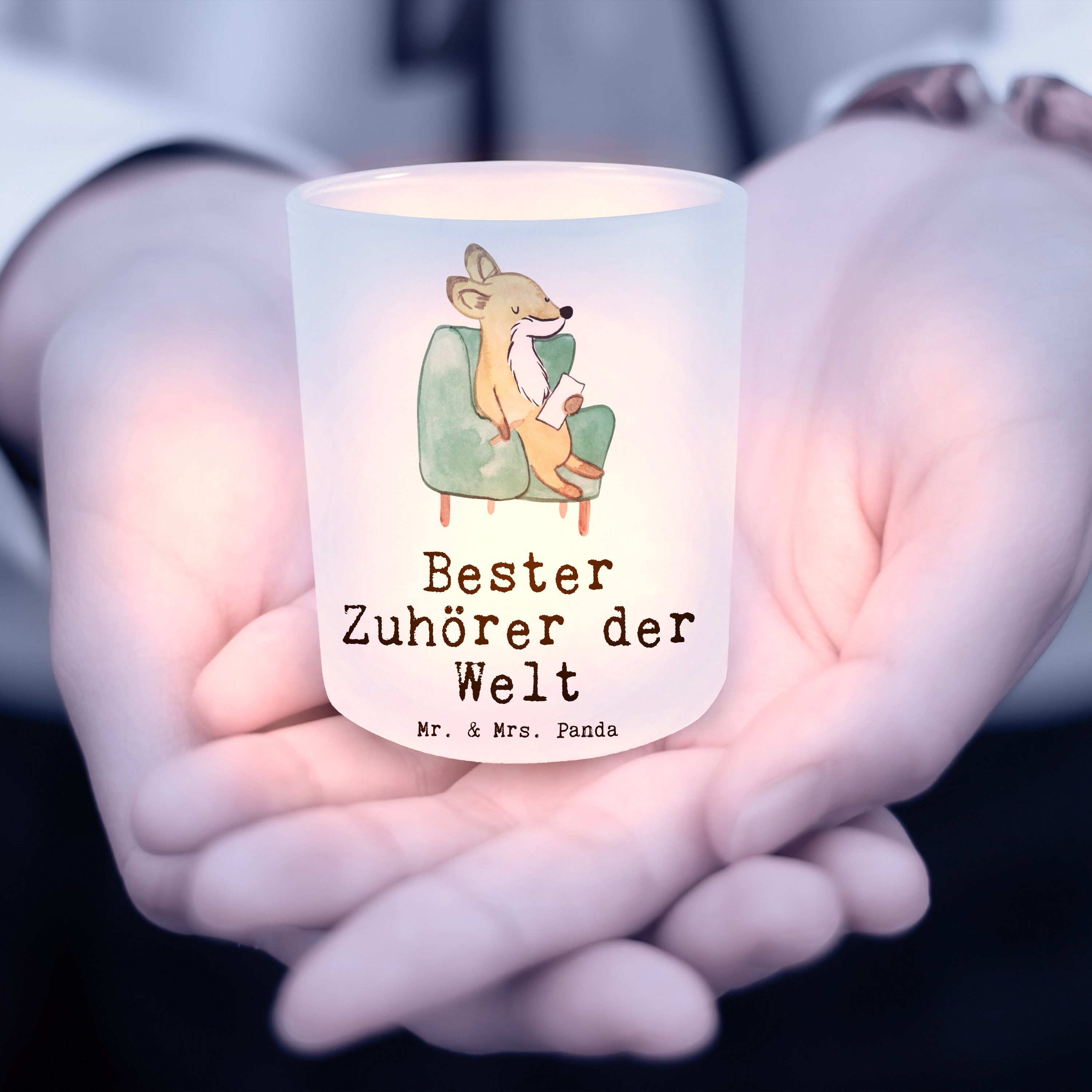 Mr. - Zuhörer Panda - Ker Fuchs Welt der Transparent & Mrs. Bester Windlicht (1 Geschenk, Freundin, St)