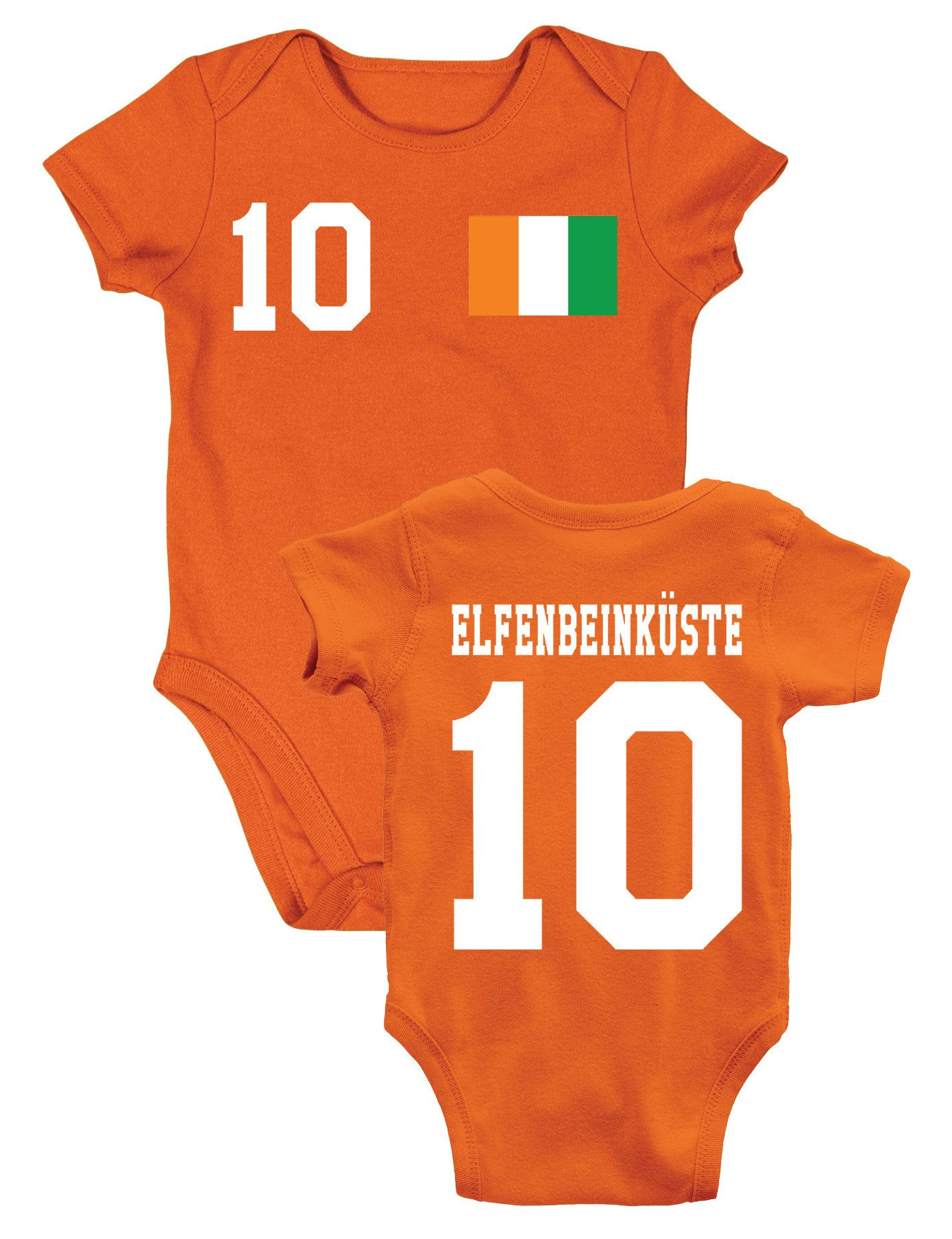 Youth Designz Kurzarmbody Elfenbeinküste Kinder Baby Body Strampler mit sportlichem Motiv