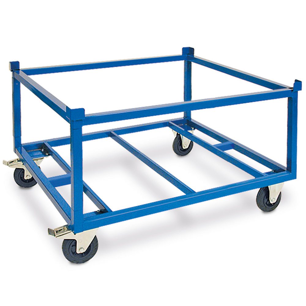 BRB-Lagertechnik Transportwagen Fahrgestell für Paletten/Behälter 1200x1000 mm, LxBxH 1235x1035x790 mm