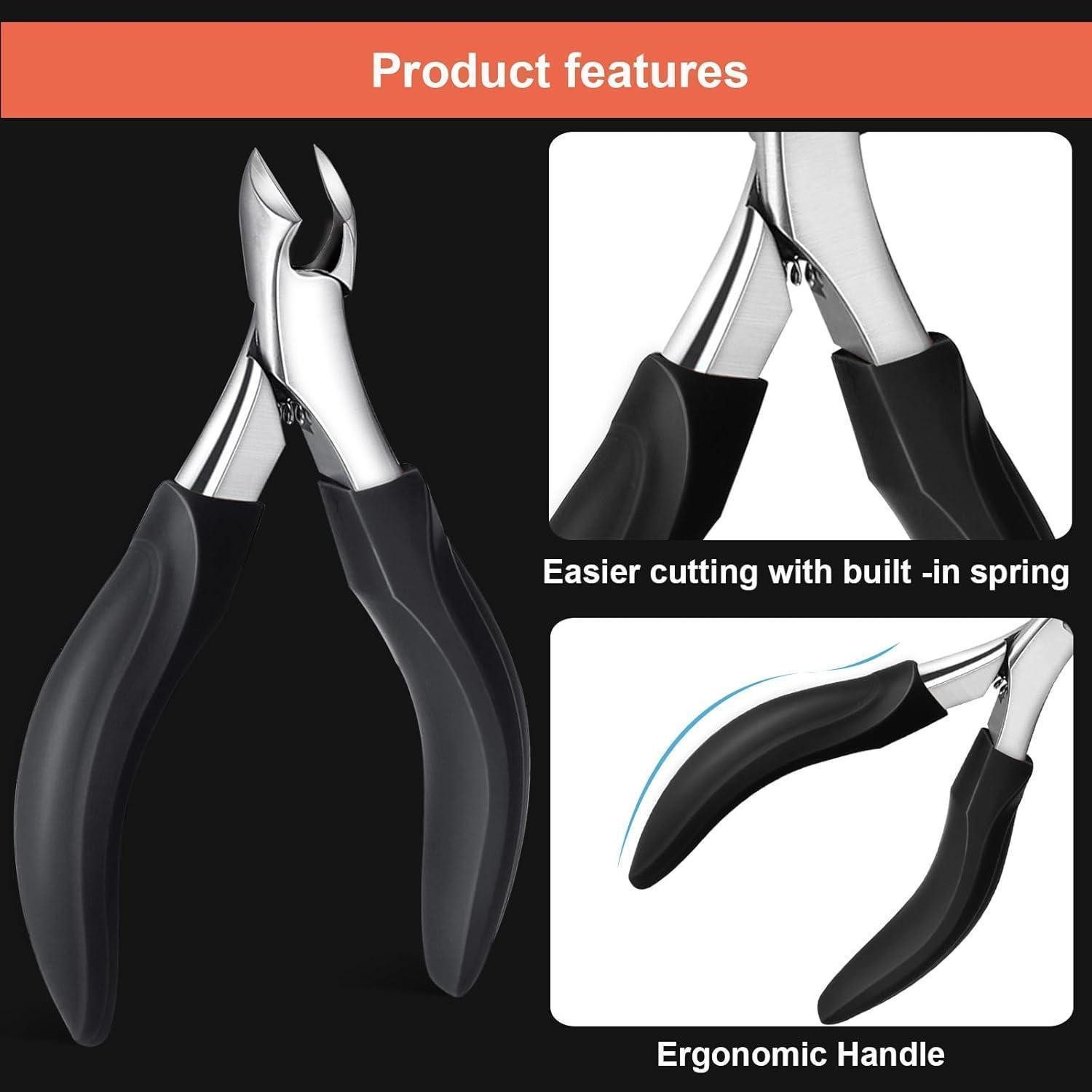 LuxusKollektion Nagelschere Nagelschere eingewachsene dicke Fußnägel Nagelzange Schwarz