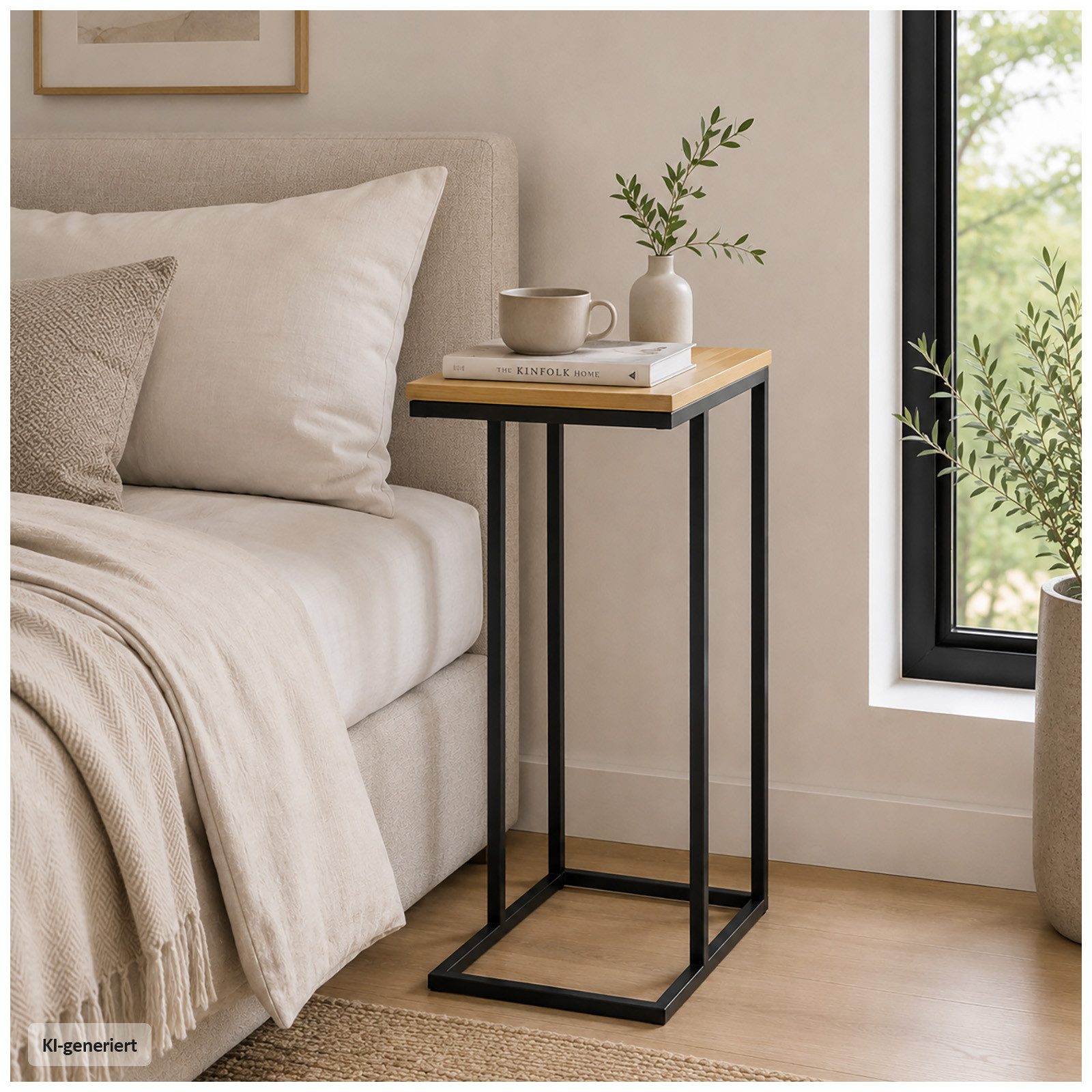 HTI-Living Beistelltisch Beistelltisch C Form Artisaneiche Schwarz 40 x 66 x 30 cm (1 Stück, 1-St., 1 Beistelltisch ohne Dekoration), vielseitig