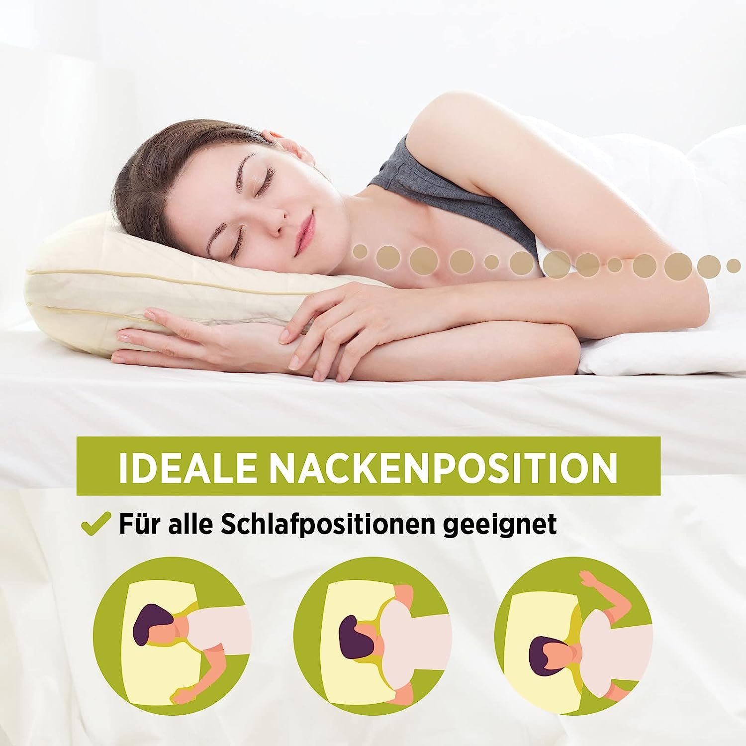 Vitapur Schlafkissen Kopfkissen alle Schlafpositionen Waschbar bei 60 °C Ab günstig online kaufen