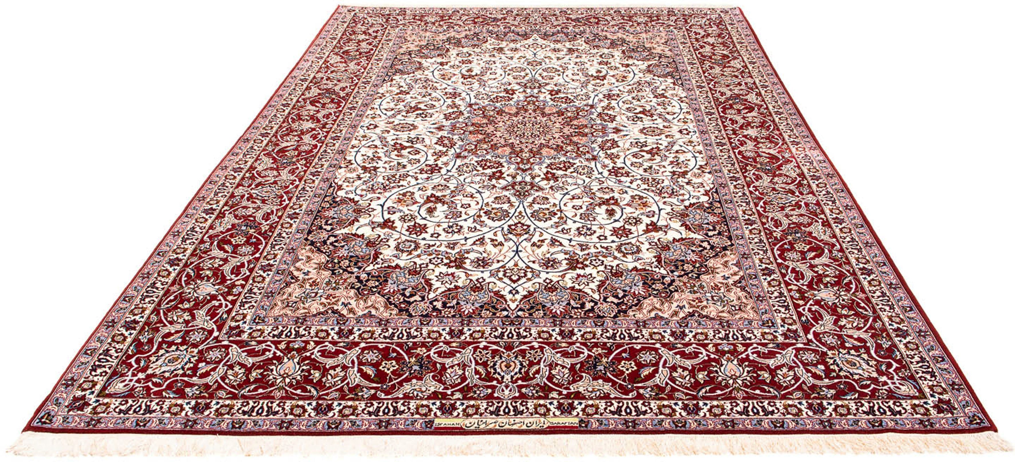 Orientteppich Perser - Isfahan - Premium - 308 x 206 cm - rot, morgenland, rechteckig, Höhe: 6 mm, Wohnzimmer, Handgeknüpft, Einzelstück mit Zertifikat