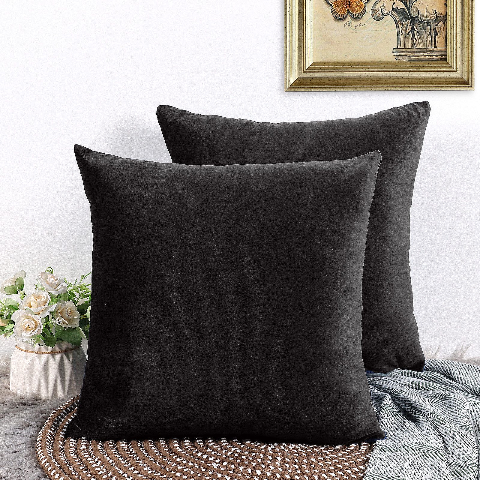 TAN.TOMI Kissenbezug Kissenbezug 40 x 40, Samt Uni Kissenhülle, Kissenbezüg günstig online kaufen