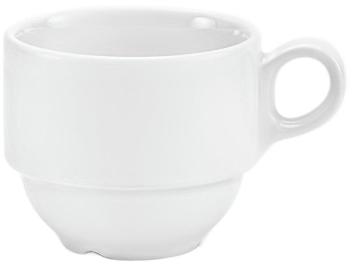 van Well Tasse Gourmet, 6-tlg., Porzellan, spülmaschinenfest, mikrowellengeeignet, stapelbar, 0,19 L, 6-teilig
