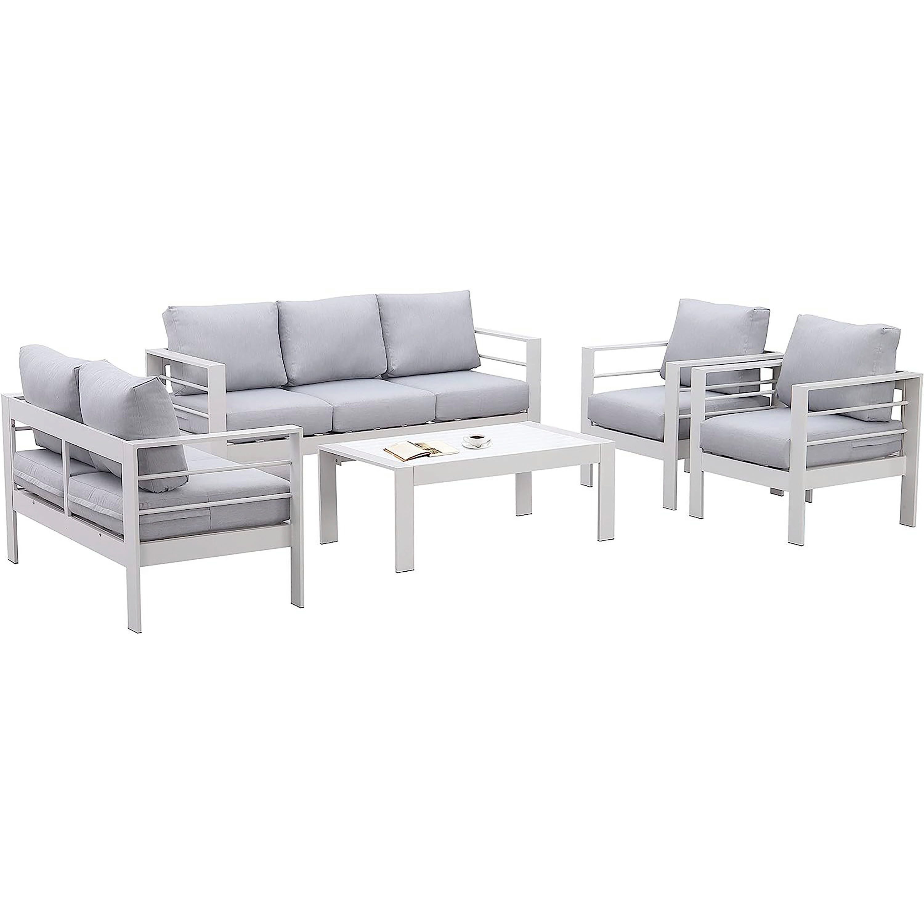 MeXo Gartenlounge-Set Gartenmöbel Set Aluminium 6-7 Personen Outdoor Wetter günstig online kaufen