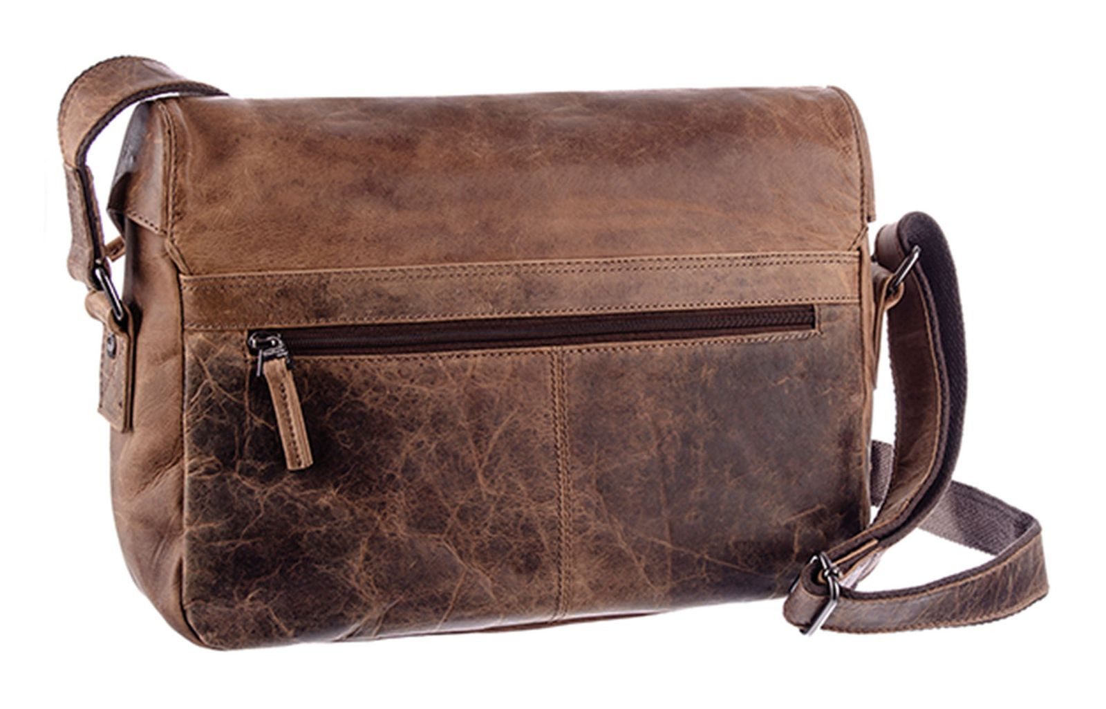 GreenLand Nature Schultertasche Shoulderbag, aus echtem Leder