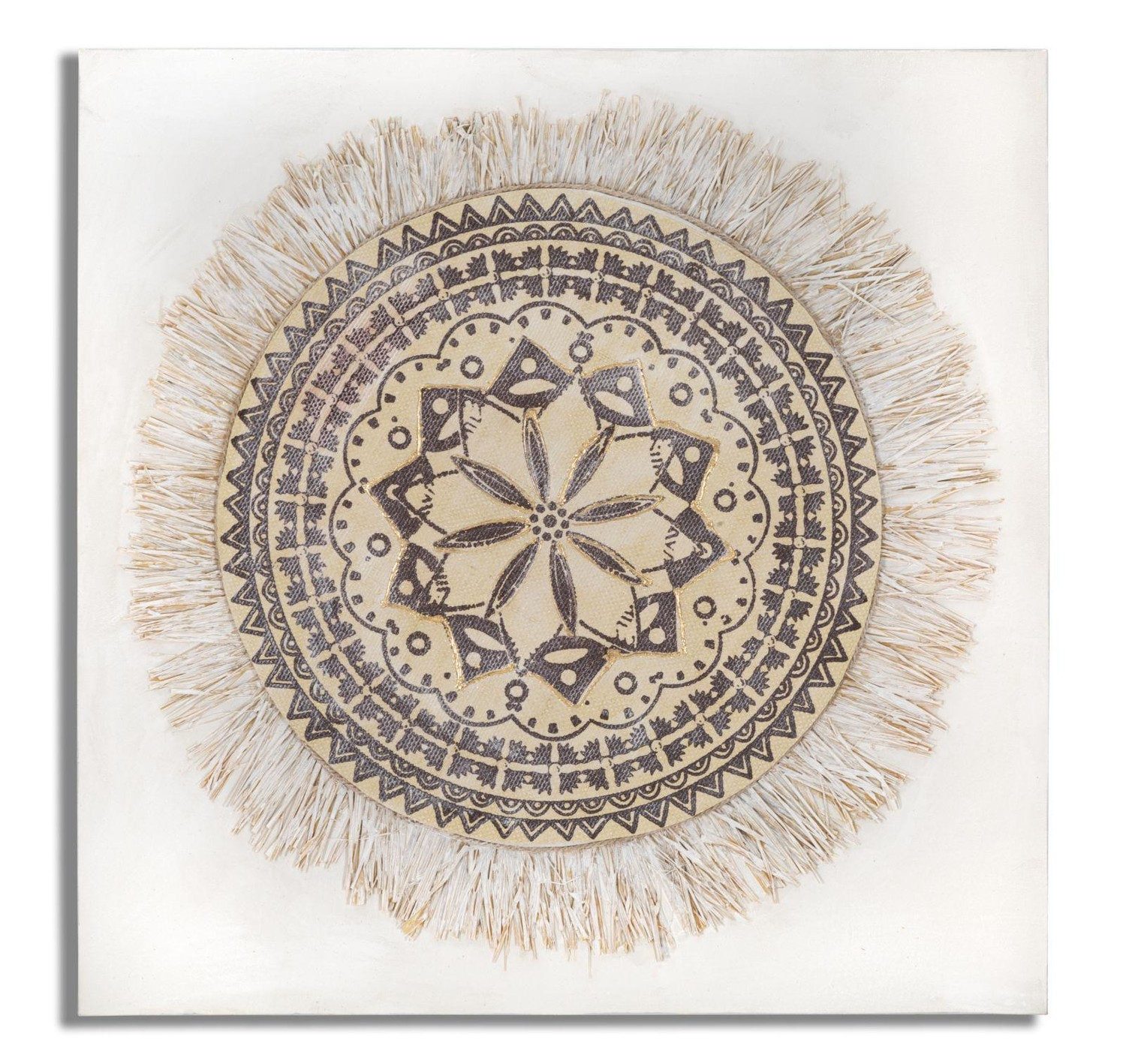 Mauro Ferretti Wandbild Dipinto Bild 100 x 100 x 2.8 cm Pinie Canvas Beige Braun