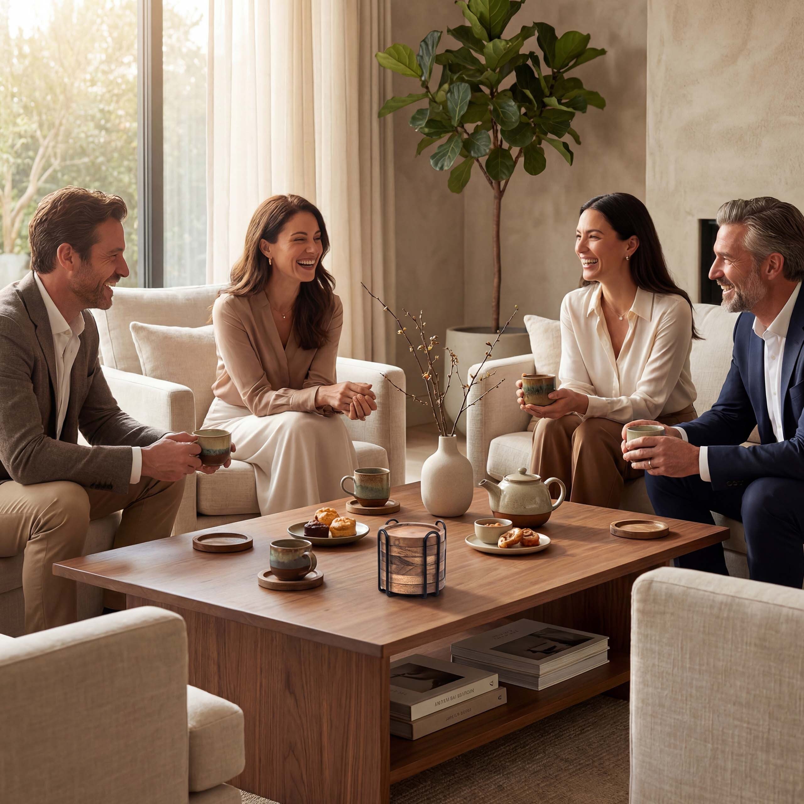 relaxdays Getränkeuntersetzer Untersetzer 6er Set mit Ständer