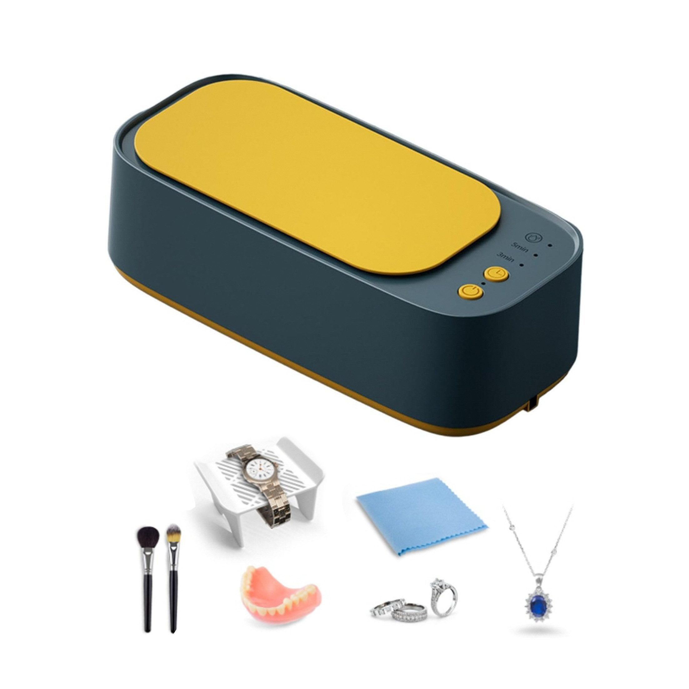 KINSI Ultraschallreiniger Ultraschall-Brillenreiniger mit 360° Reinigung, Multifunktionsgerät für Brillen, Schmuck & Kleinteile