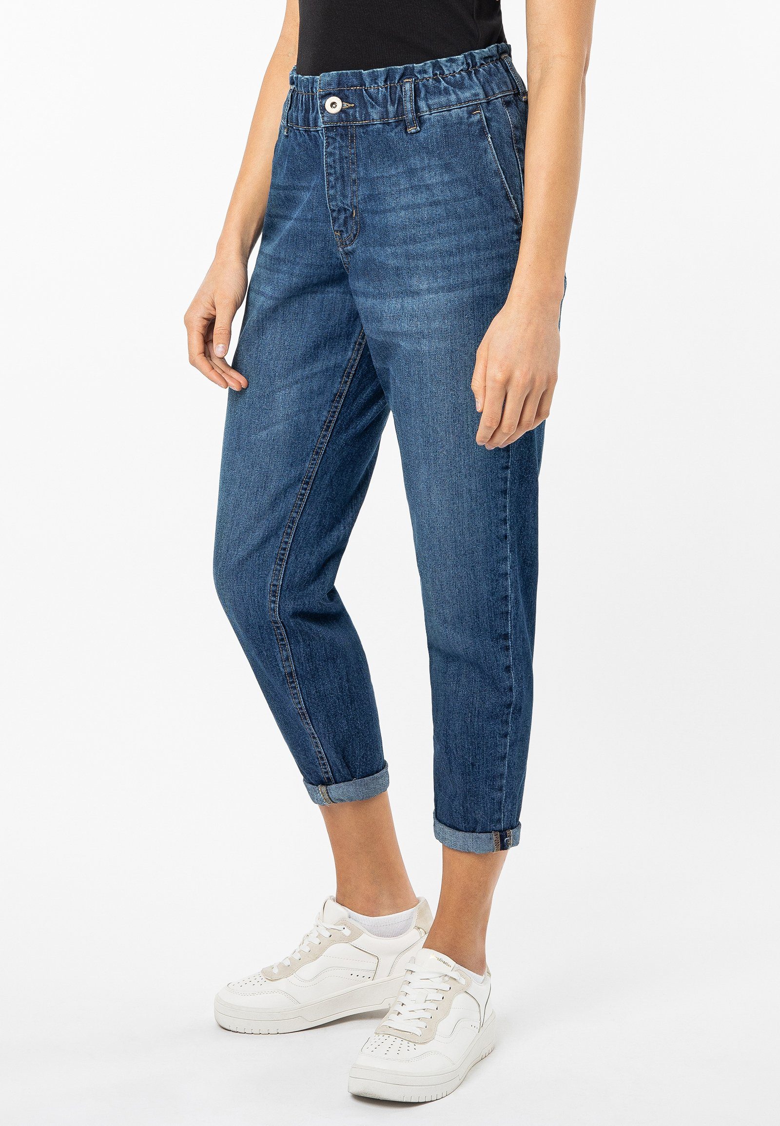 SUBLEVEL middle-blue Denim Paperbag Jeans High-waist-Jeans