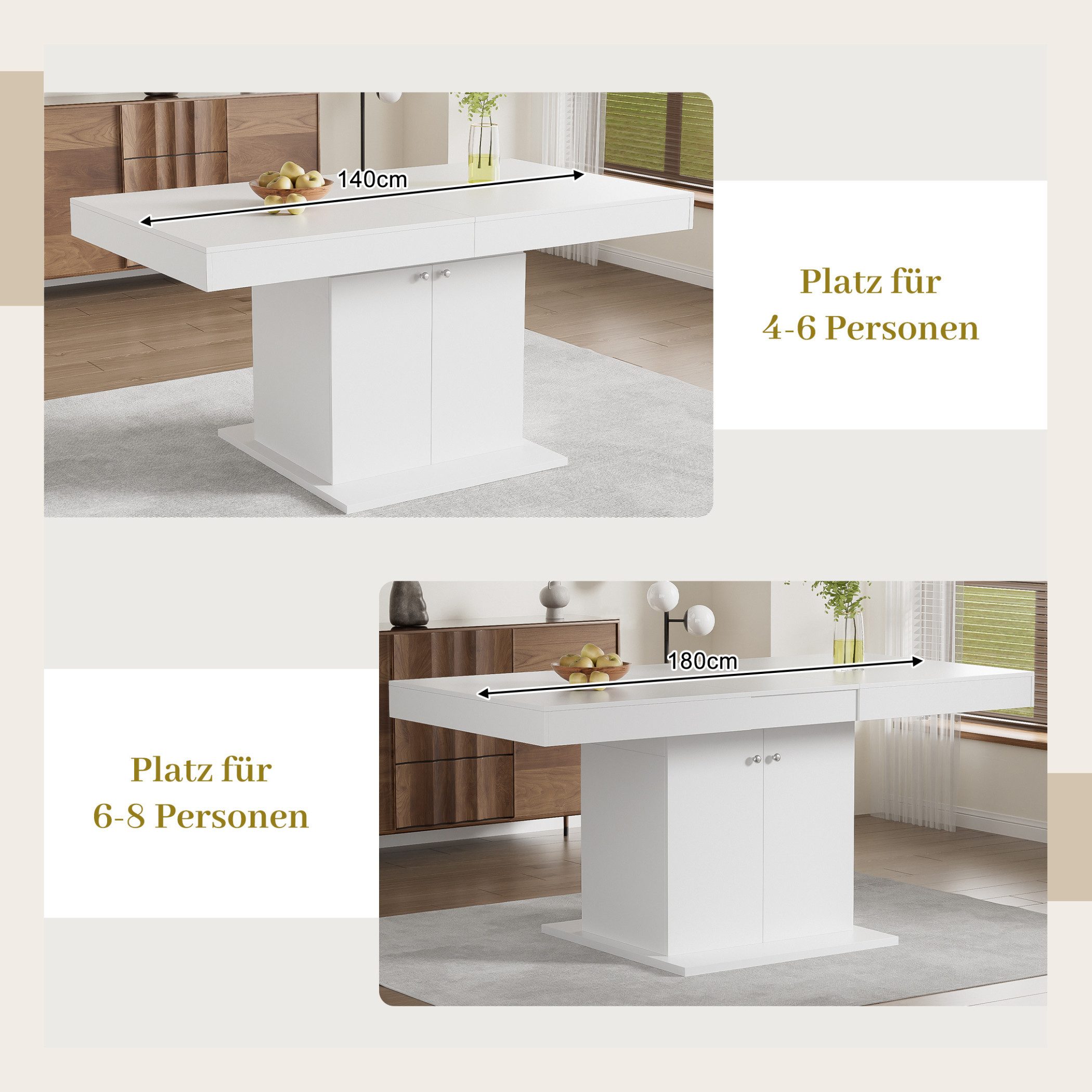 SeedWave Esstisch Ausziehbarer mit Stauraum, Multifunktionaler Couchtisch f günstig online kaufen