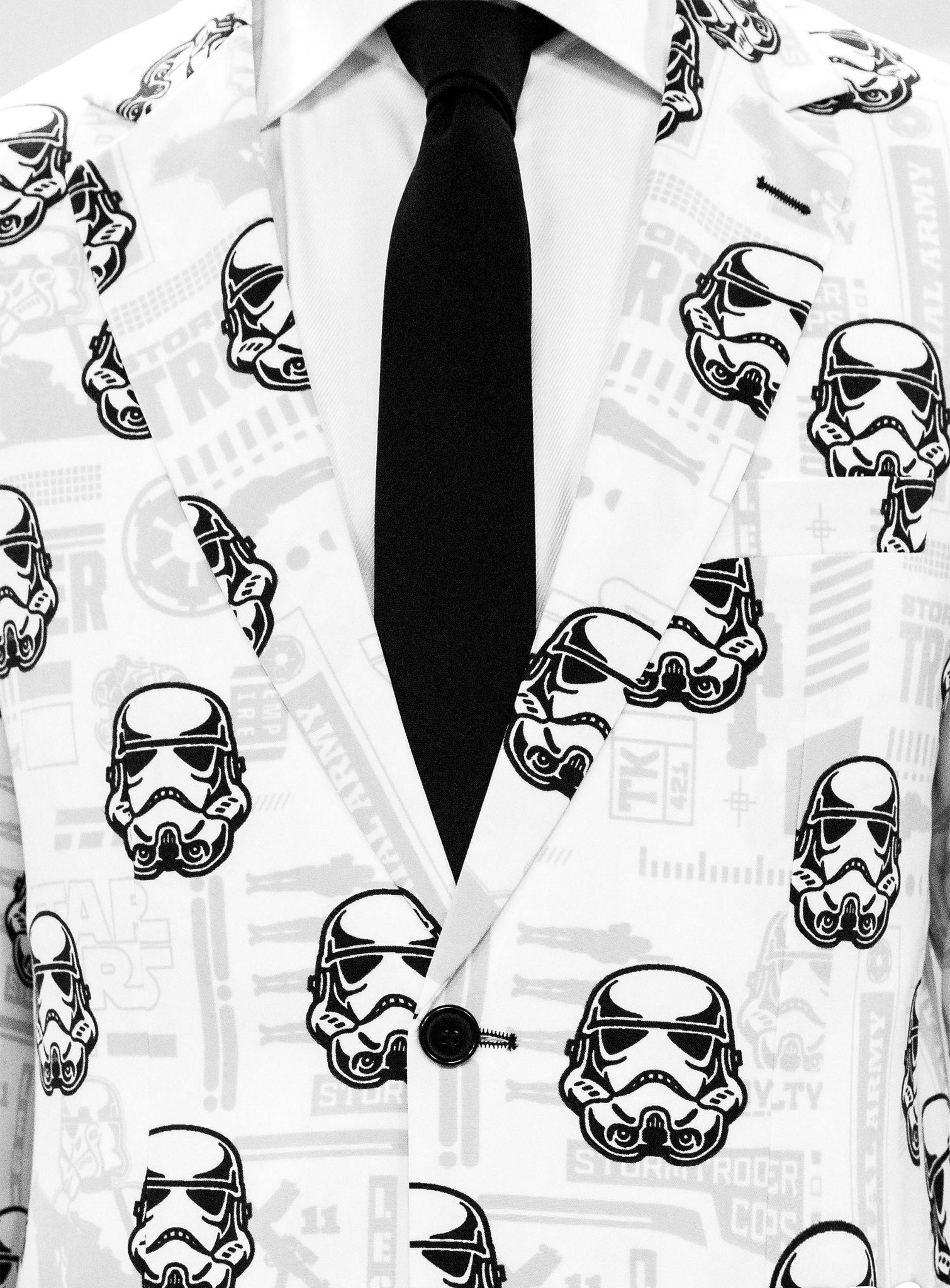 Opposuits Partyanzug Stormtrooper Kostüm Anzug - für Karneval Halloween, Spektakulärer Star Wars Anzug für coole Typen