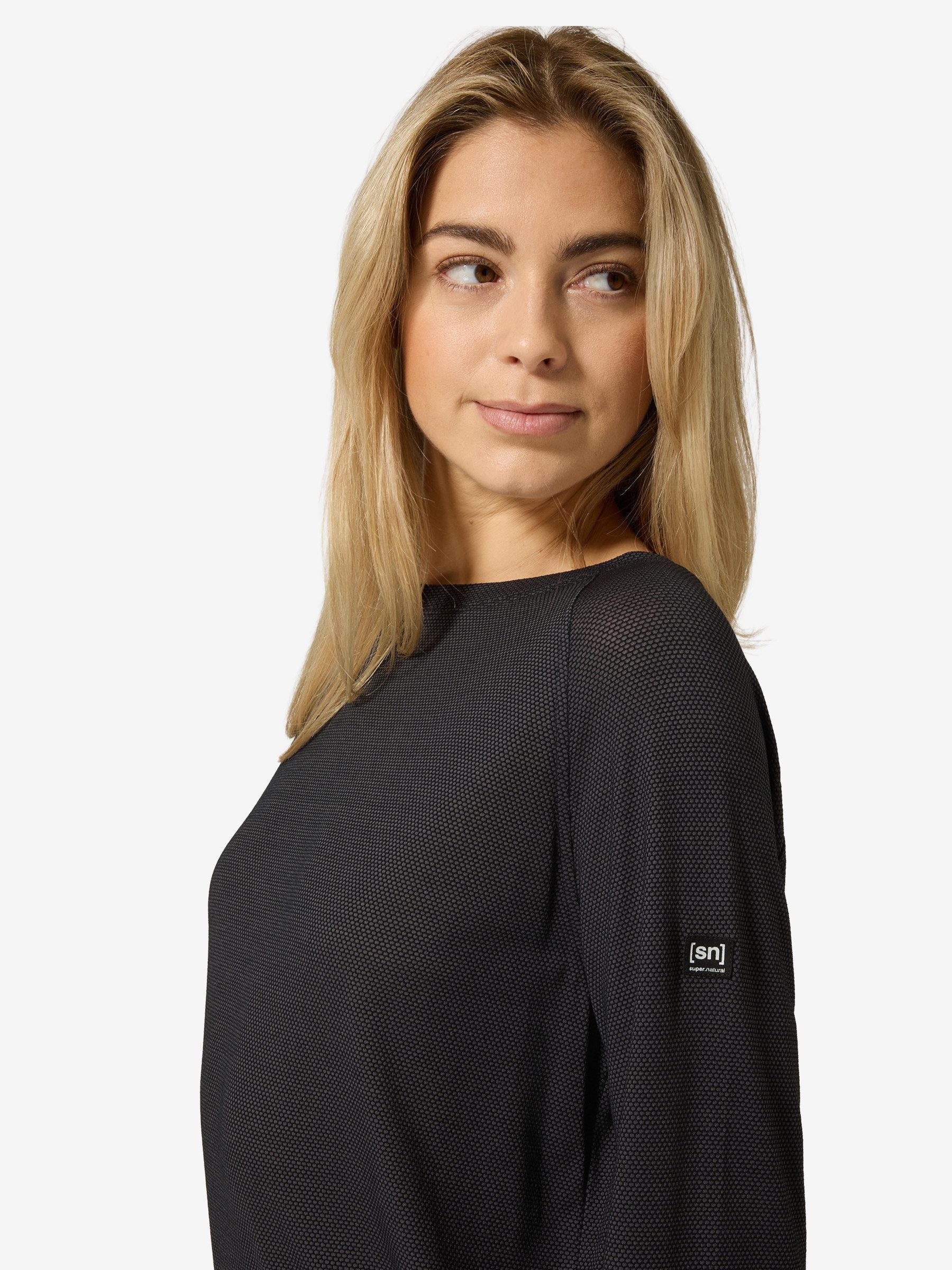 SUPER.NATURAL Langarmshirt für Damen,Merino W LEISURE AIR LS Sehr leicht und extra atmungsaktiv