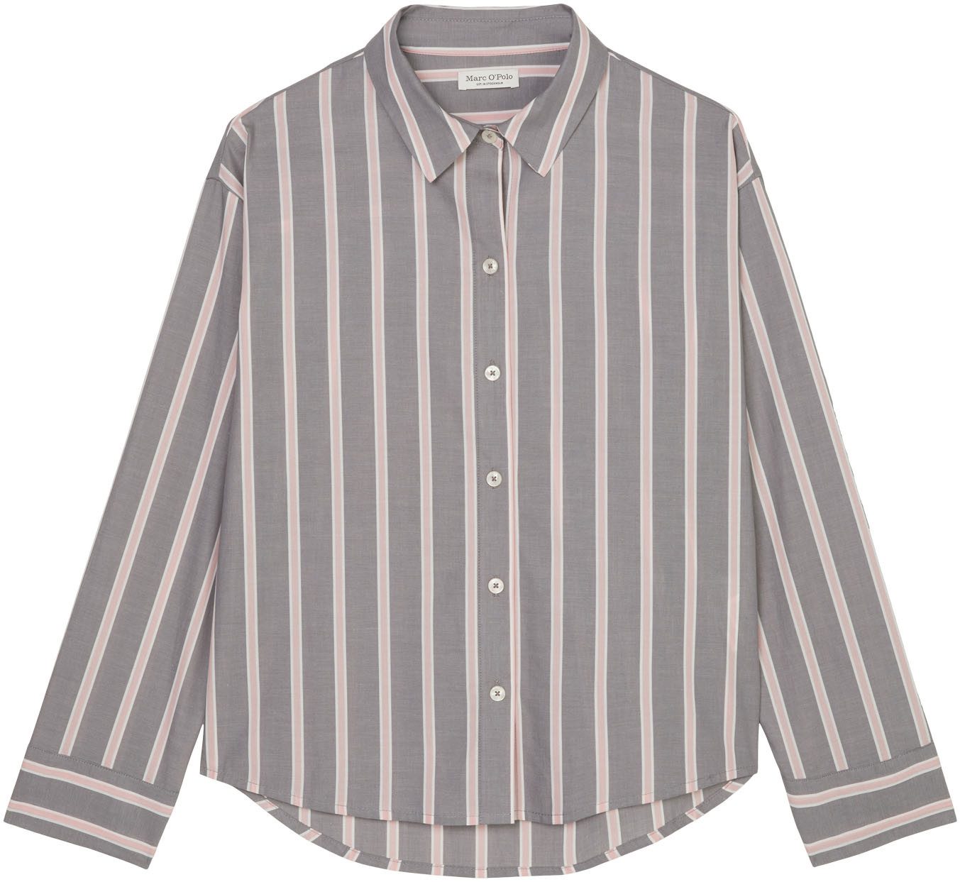 Marc O'Polo Pyjamaoberteil Mix & Match Woven Knöpfe, Langarm, Streifen, Pop günstig online kaufen