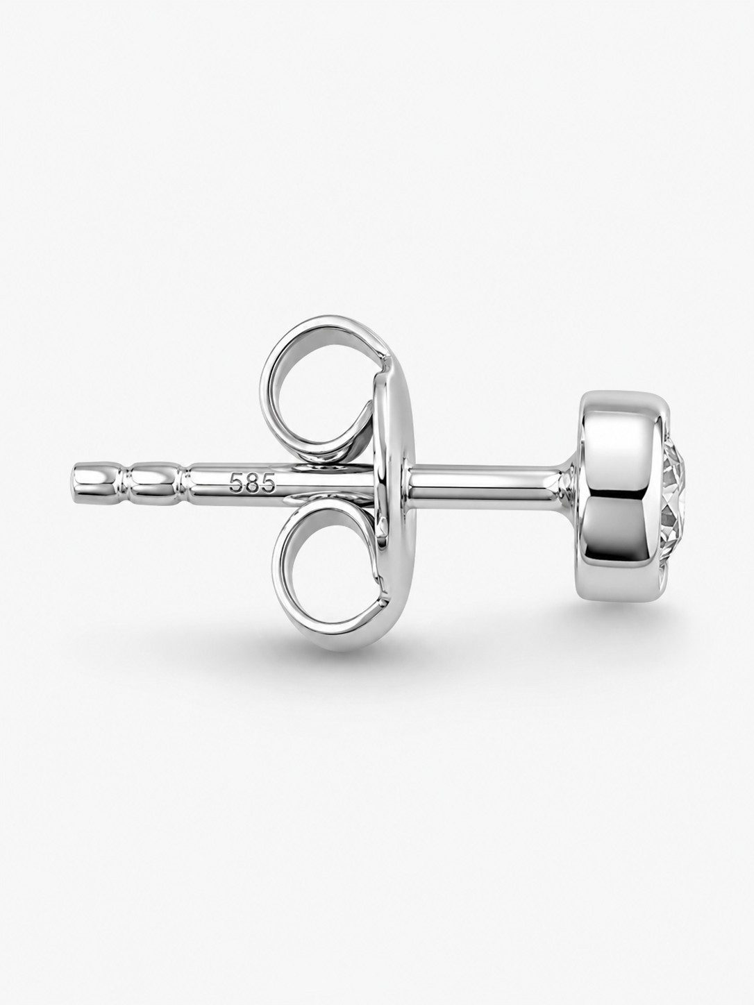 EinStein Diamant Single-Ohrstecker 0,07 Carat Herren Diamant Solitär EinStein Ohrringe 14 Karat Weißgold, Diamant