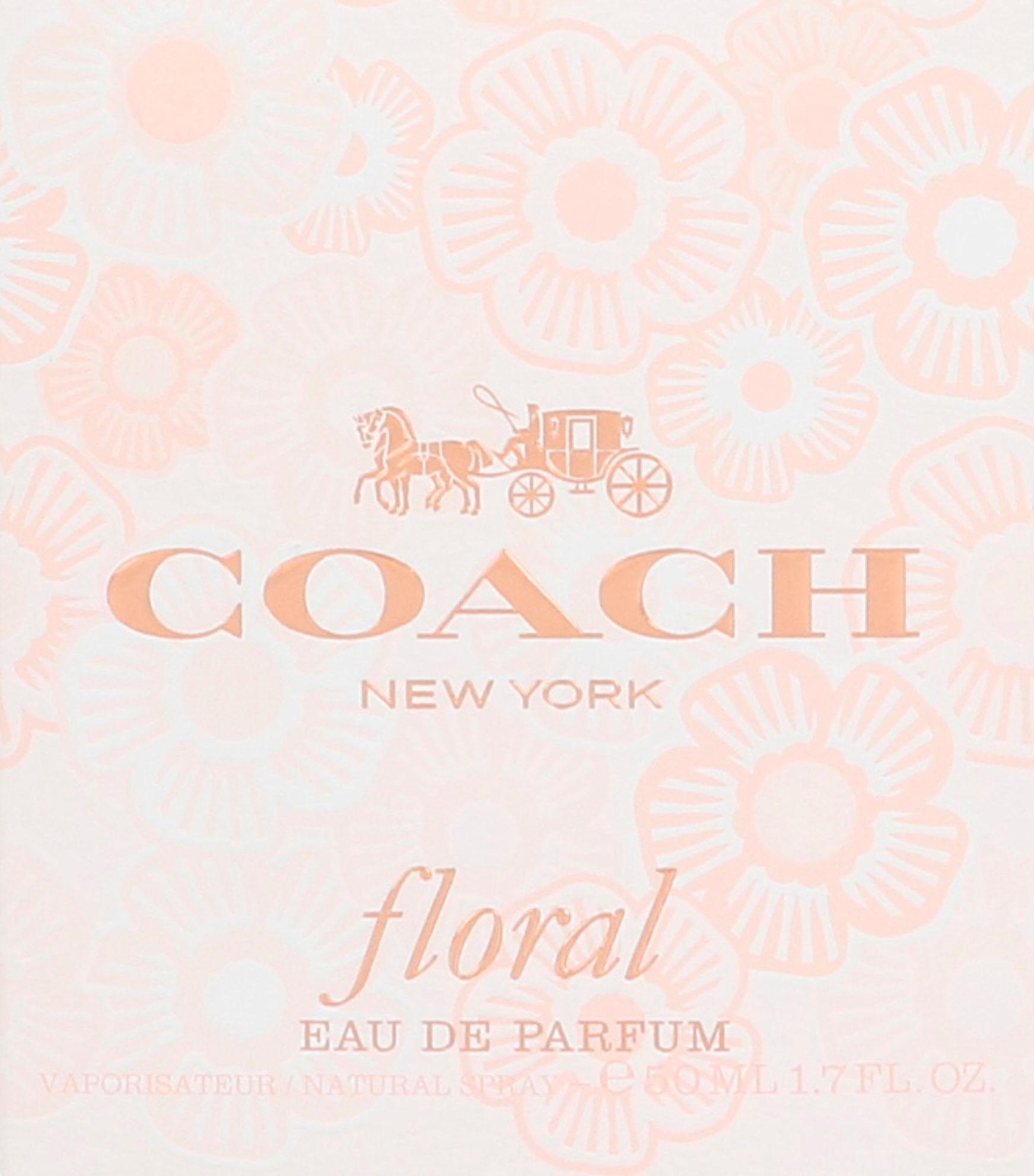 COACH Eau de Parfum Coach Floral, Fruchtig-süßer Damenduft mit zitrischen Noten, Gardenie und Patchouli.