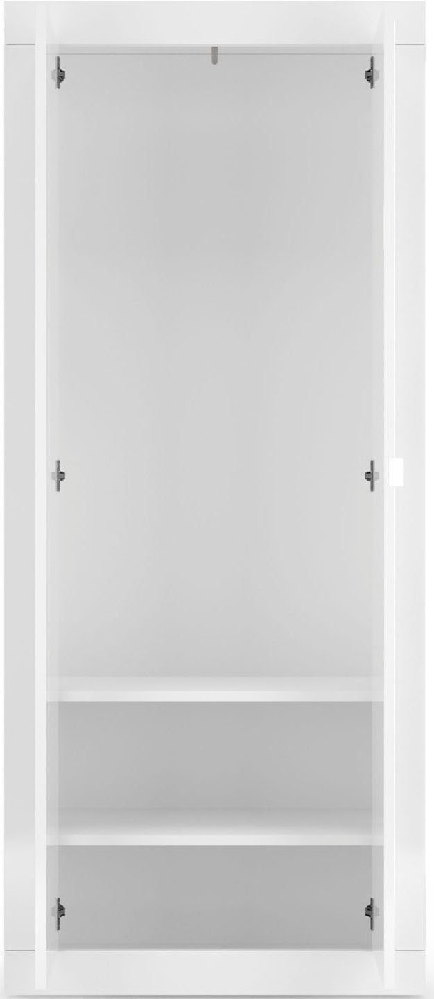 LC Garderobenschrank | Hochglanz Lack 187 cm Höhe Weiß weiß Basic
