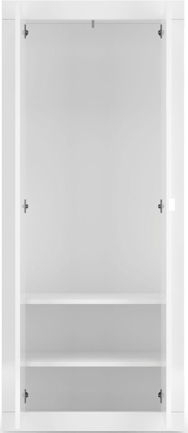 Home affaire Garderobenschrank Basic Breite 78, Höhe 187 cm, moderne Rahmenoptik, Metallgriff, Kleiderstange, 2 Einlegeböden