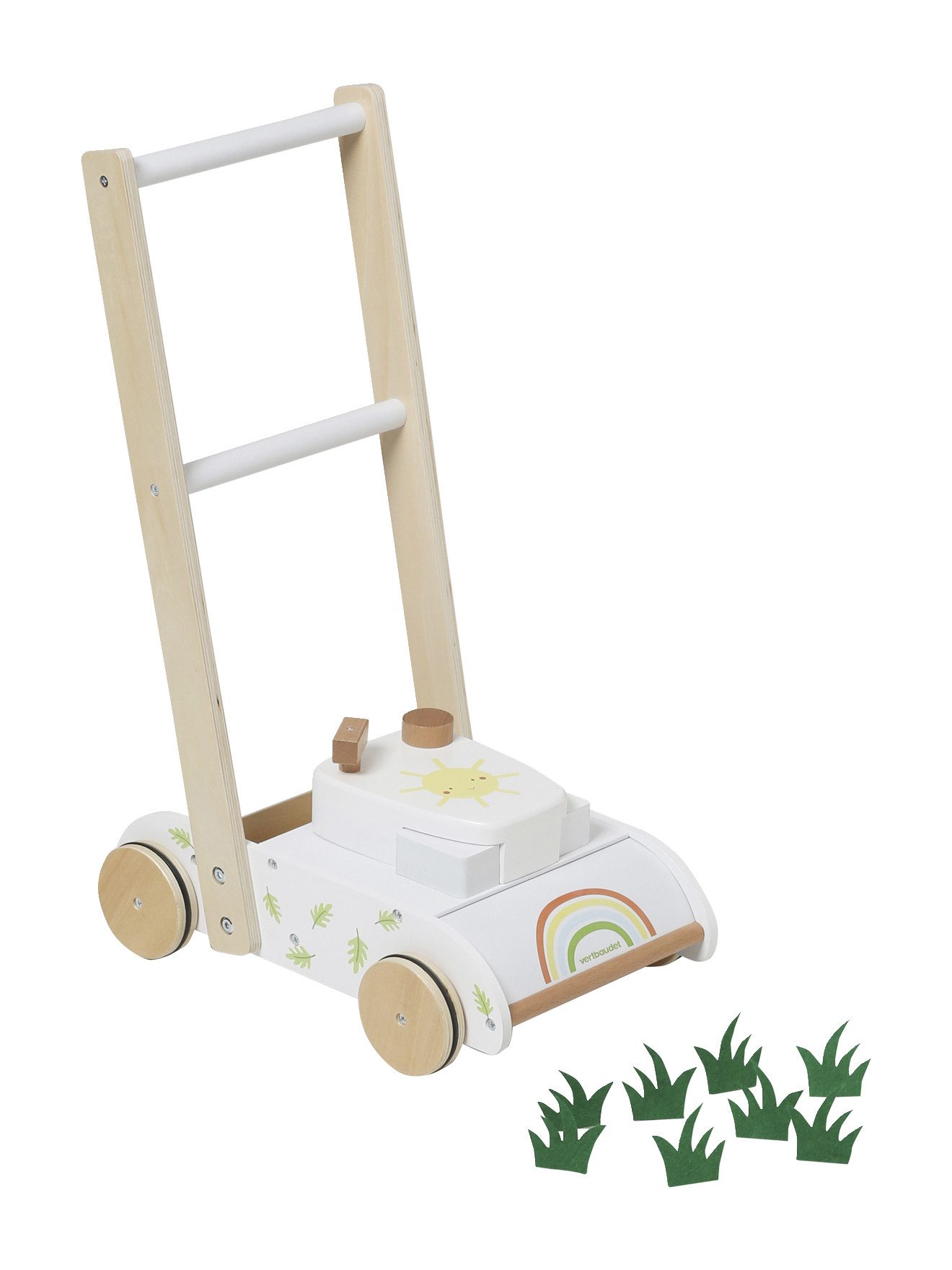 vertbaudet Lauflernhilfe Kinder Rasenmäher aus Holz