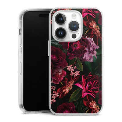 DeinDesign Handyhülle Rose Blumen Blume Dark Red and Pink Flowers, Apple iPhone 14 Pro Hülle Bumper Case Handy Schutzhülle
