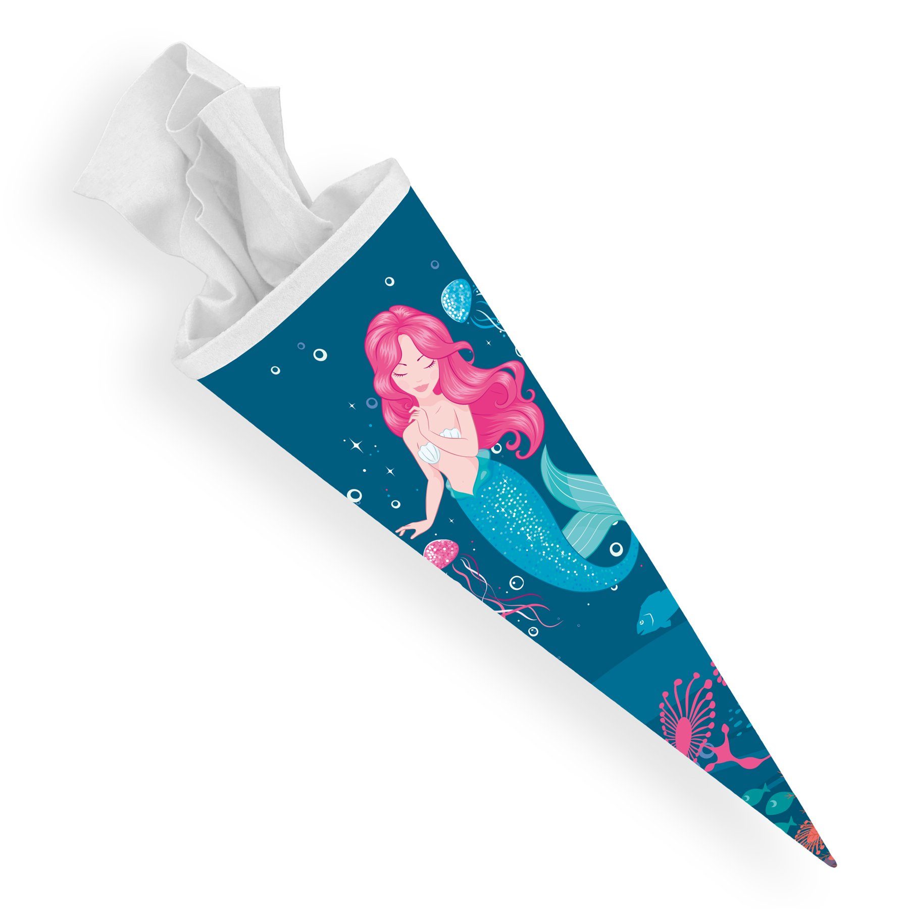 Schultüte itenga Schultüte Zuckertüte 70cm rund Meerjungfrau