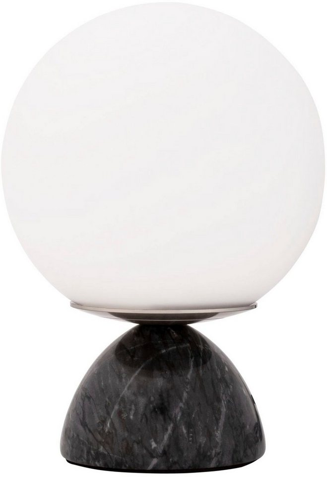 Pauleen Tischleuchte Shining Pearl max20W Schwarz/Weiß 230V Marmor/Glas,  Ein-/Ausschalter, ohne Leuchtmittel, E14