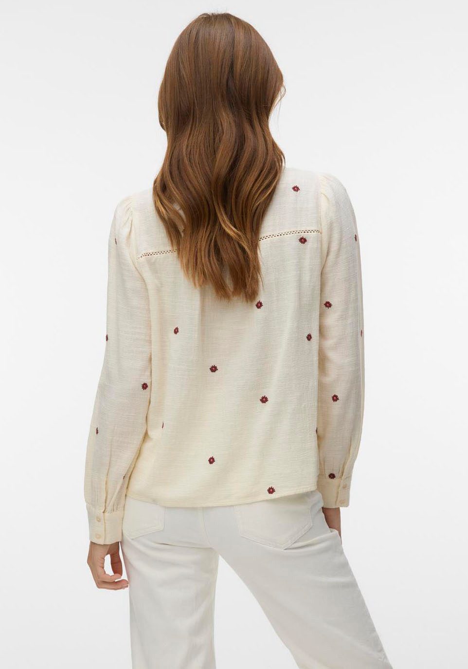 Vero Moda Langarmbluse VMJILLIAN LS SHIRT WVN BTQ Baumwolle