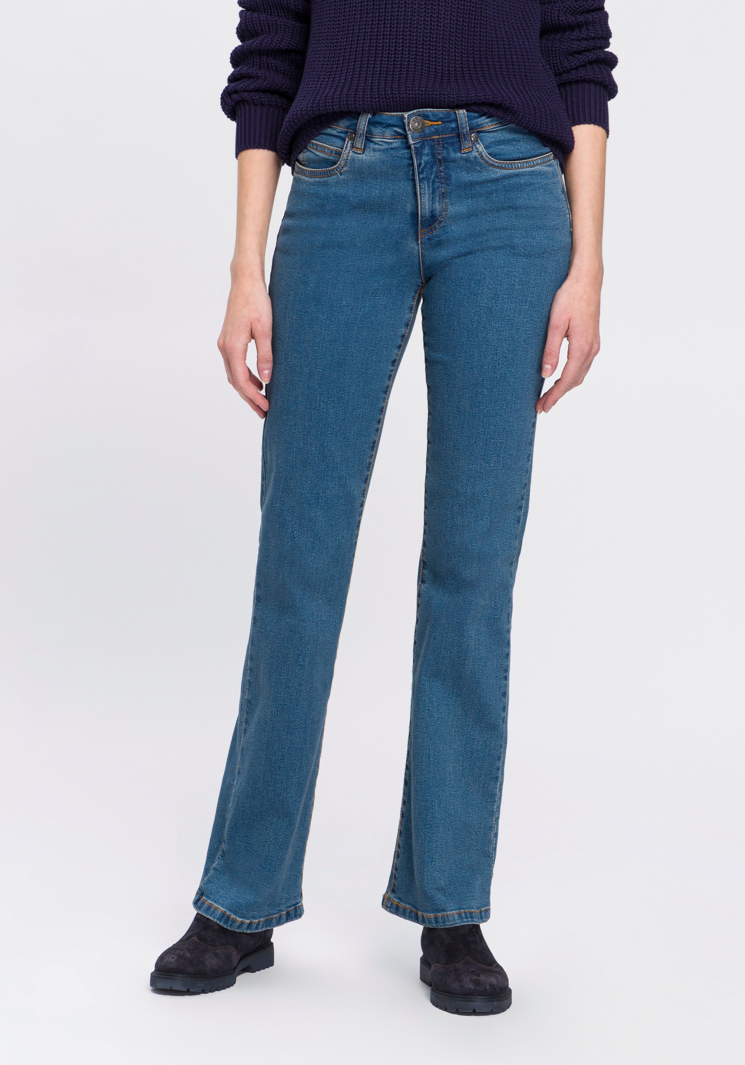 Arizona Bootcut-Jeans Comfort-Fit High blue-stone Waist