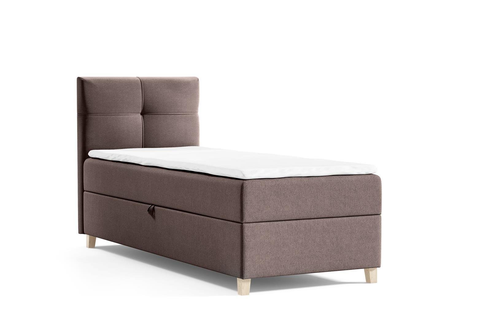 Boxspringbett Modern Boxspringbett mit Topper HELEN MINI Schlafzimmer, mit Matratze