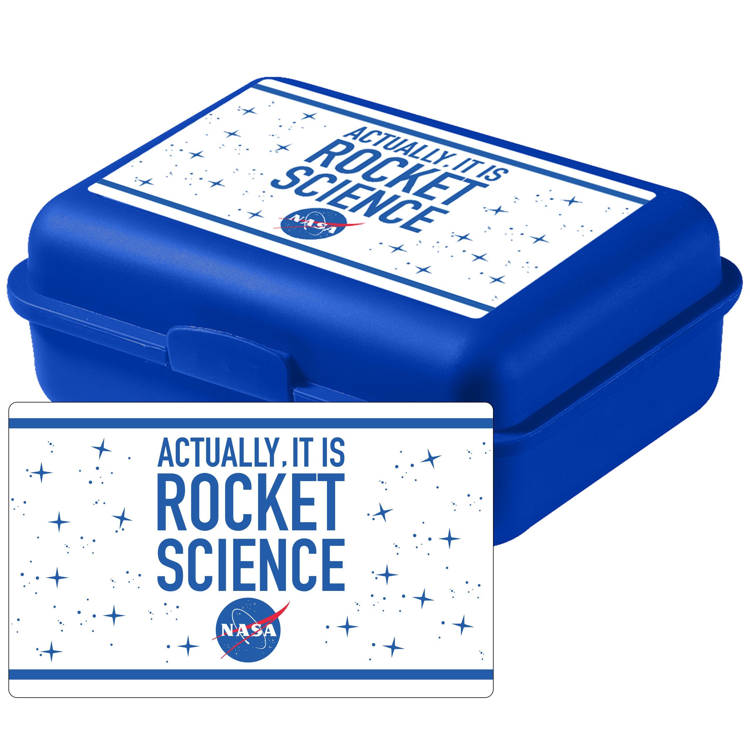 United Labels® Lunchbox NASA Brotdose - mit Trennwand Blau - Rocket Science, Kunststoff (PP)