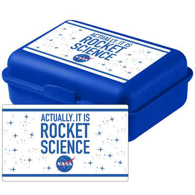 United Labels® Lunchbox NASA Brotdose - mit Trennwand Blau - Rocket Science, Kunststoff (PP)
