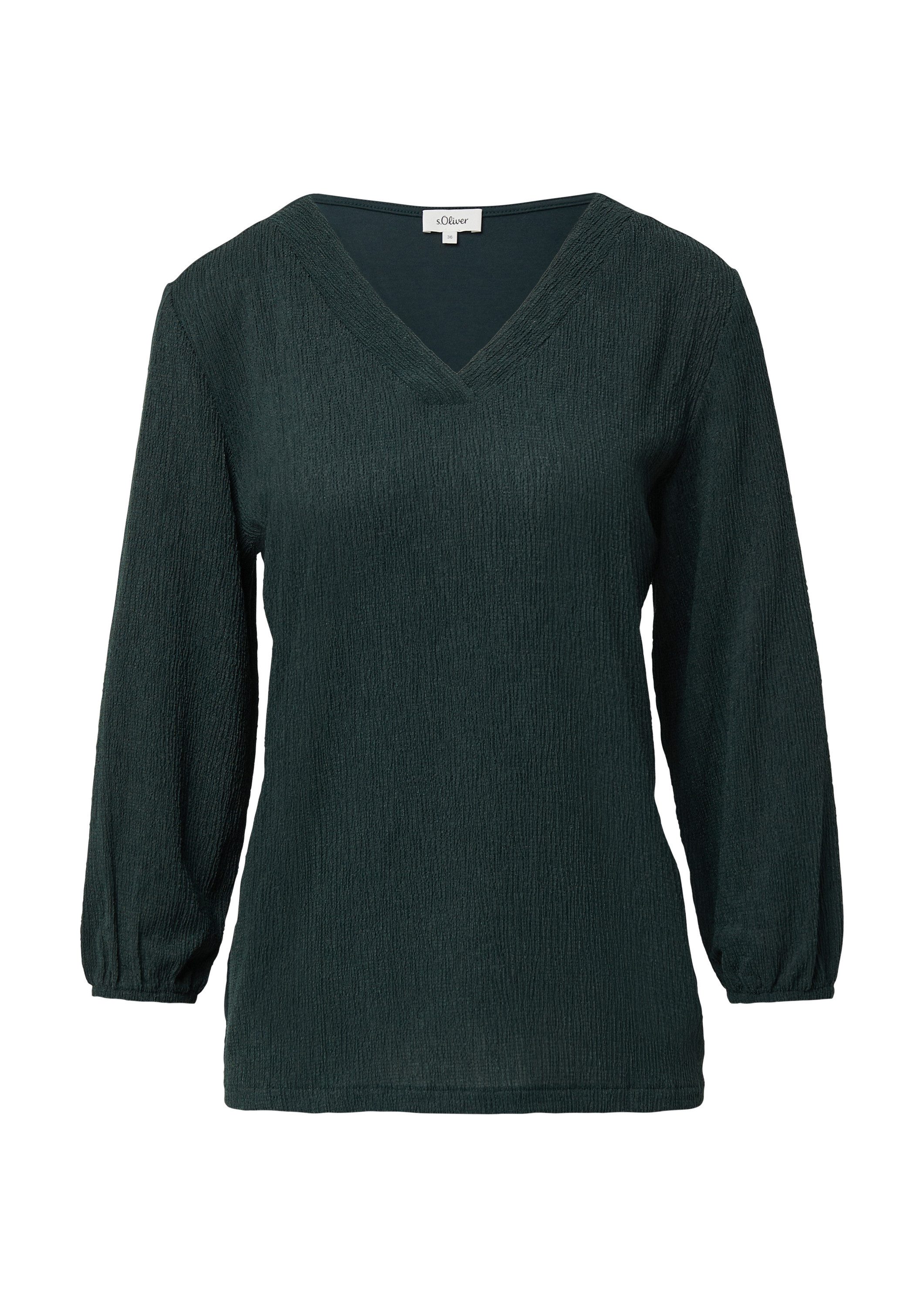s.Oliver 3/4-Arm-Shirt T-Shirt Strukturshirt im Fabricmix mit 3/4-Arm günstig online kaufen
