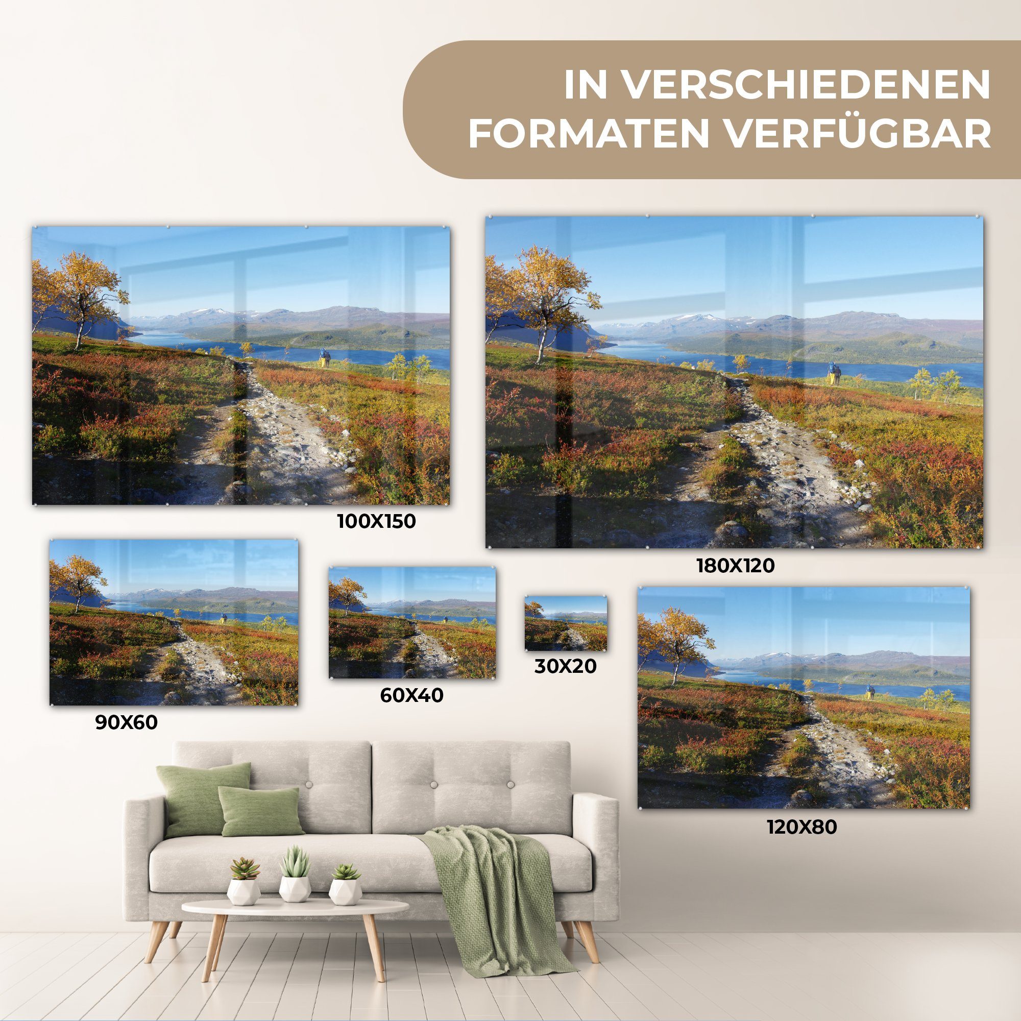 St), Wohnzimmer Herbstlandschaft Klarer Sarek-Nationalparks der Himmel & Acrylglasbilder des (1 über Schlafzimmer Acrylglasbild in, MuchoWow