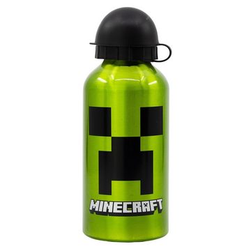 Minecraft Lunchbox Minecraft Creeper Kinder 4 tlg. Set, (4-tlg), 3 Kammern Brotdose Gabel Löffel Alu-Trinkflasche