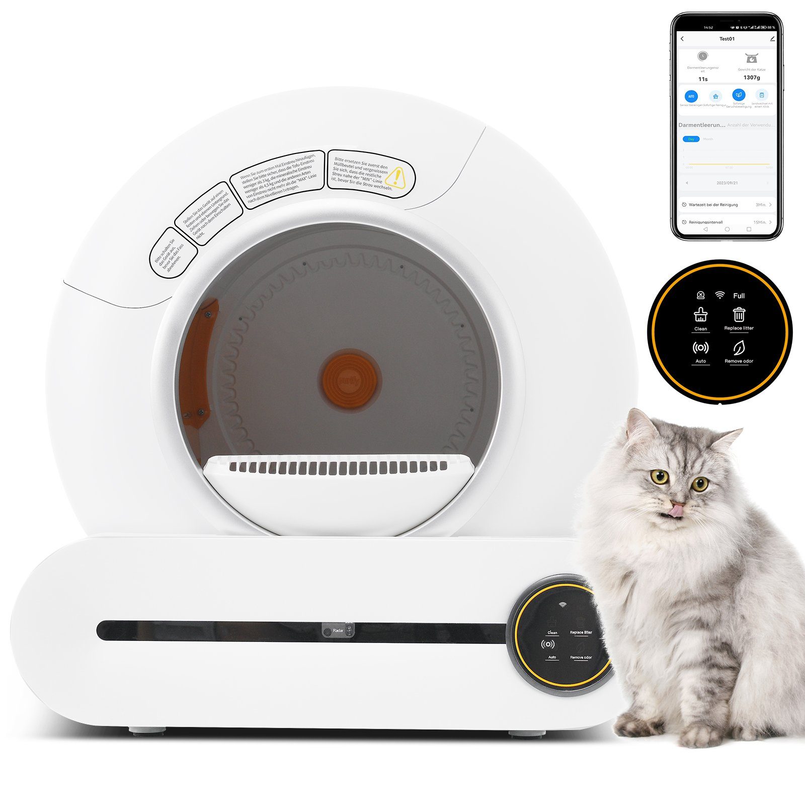 Katzentoilette Selbstreinigende Katzenklo Automatisch, Geruchsbeseitigung